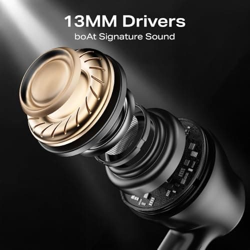 Boat Airdopes 131 Gen 2, 13mm Drivers, 70H Battery, ENx Tech, Beast Mode 45 ms Low Latency, ASAP Charge, Bluetooth Earbuds, TWS Ear Buds Wireless Earphones with mic (Carbon Black) 4