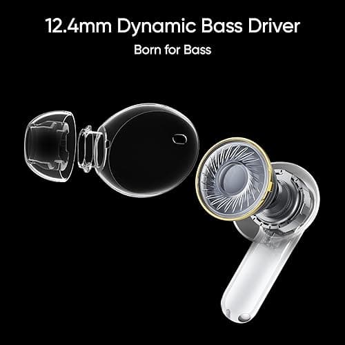 realme Buds T300 Truly Wireless in Ear Earbuds with 30dB ANC, 360° Spatial Audio Effect, 12.4mm Dynamic Bass Boost Driver with Dolby Atmos Support, Upto 40Hrs Battery and Fast Charging (Youth White) 3