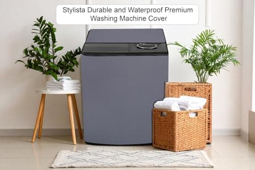 Stylista Polyester Waterproof Washing Machine Cover Compatible for Samsung 7 Kg Semi-Automatic Top Loading WT70M3000HP Grey 3