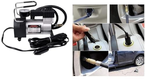 12V DC Heavy Duty Metal Tyre Inflator Air Compressor Pump for Tata Punch, Portable Fast Car Tyre Air Pump with Pressure Gauge 2