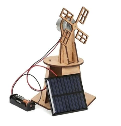 ERH India DIY Windmill Solar Panel Working Model for School Students and Kids Science Exhibition STEM Educational Physics Learning Experiment Kit Renewable Energy Activity