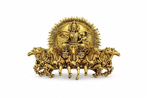 Surya Narayan Brooch for Men & Women | Antique Gold Plated Brass Divine Sun God Lapel Pin | Spiritual Hindu Brooch for Sherwani, Saree, Blazer | Temple Jewelry Gift for Festive & Ethnic Wear