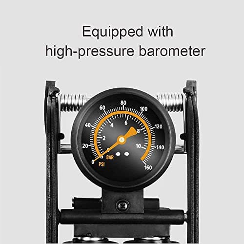 Lirzeg Foot Pump Air Inflator 160 PSI Double Cylinder Portable Foot Pump Air Tyre Inflator for car Bike and Cycle (Black) 2