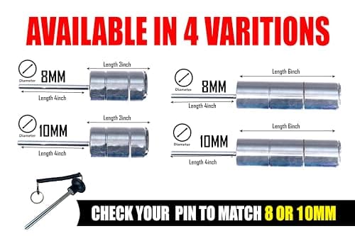 YOKEFIT Gym pin Stack Extender Weight Replacement Hard Chrome Plated Solid Steel with high Capacity alloyed Steel for Gym Fitness Workouts Strength Resistance Training (Large 6 inch 2.5kg 8mm) 5