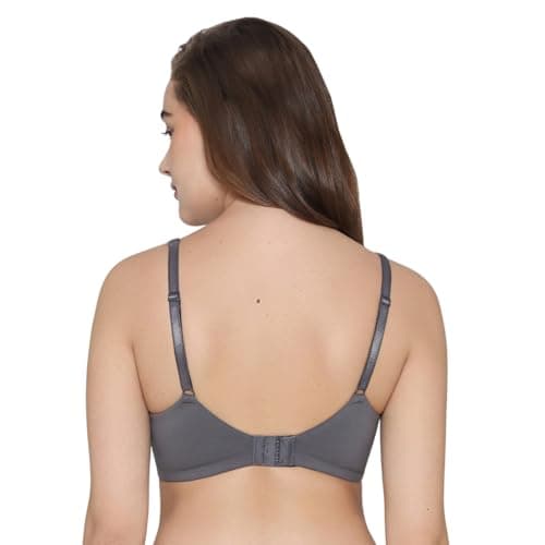 Wacoal Women’s Basics Essentials Live in Non-Padded Non-Wired Full Cup Everyday Wear Cotton Blend Blend T-Shirt Bra-Grey 36B 2
