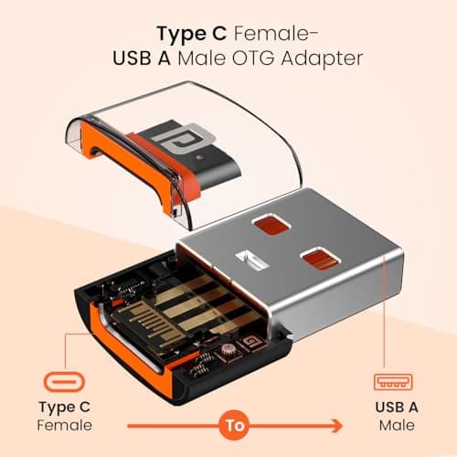 Portronics Bridge X USB 3.0 Type C Female to USB Male OTG Adapter, 5Gbps High Speed Data Transfer, Fast Charging, Compatible with Laptops, Tablets, Smartphone, Chargers and More Devices(Black) 3