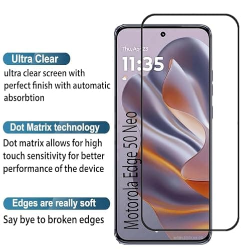 JGD PRODUCTS for Moto Edge 50 Neo 5G Tempered glass with Full Edge Protection and Easy Installation Kit 3