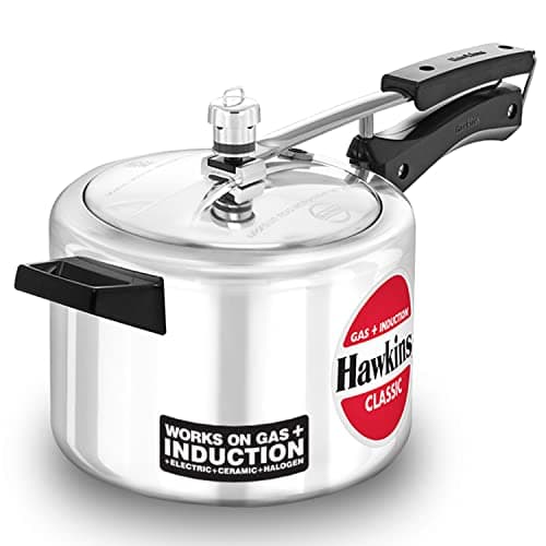 Hawkins Aluminium 4 Litre Classic Pressure Cooker, Induction Inner Lid Cooker, Silver (Icl40)