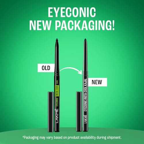 Lakme Eyeconic Insta Cool Kajal|| Black|| Cooling Kohl Liner with Cucumber|| Twist Up Pencil - Waterproof|| Smudge Proof & Long Lasting Eye Makeup|| 0.35 g 2