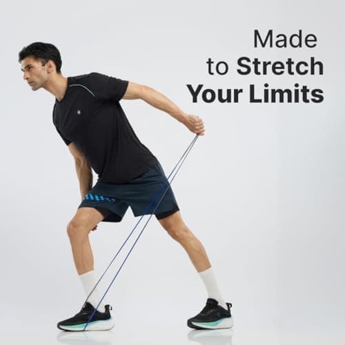 CULT Resistance Band 6.4MM (2.5-7Kgs), Latex-Free TPE Exercise Loop Band for Stretching, Mobility Training, Home Workouts & Full Body Fitness, Blue & Grey 2