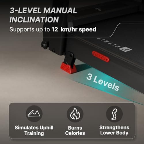 FITKIT by Cult Jogging Treadmill BLDC 4.5HP Peak | 120Kg Max Weight Capacity | 3-Level Incline | LED Display with Tablet Holder |12km/hr Speed | for Home Gym Equipment 5