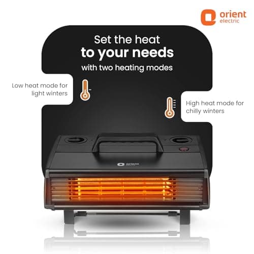 Orient Electric Heat Convector Room Heater | 2000W power | 2 heat settings | Compact design | Quick heating with dual fans | Neon indicator | 2 years warranty 3