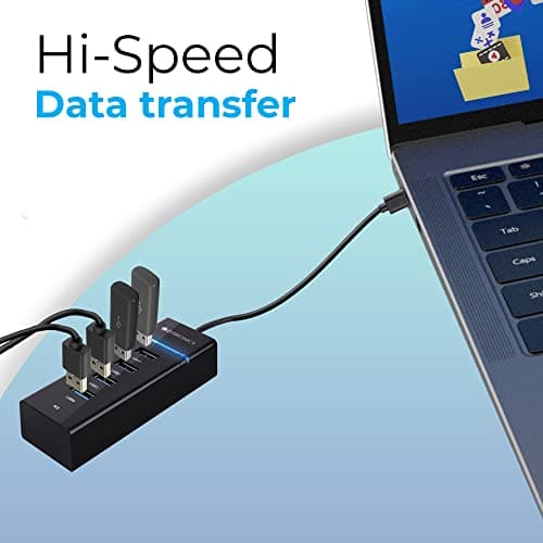 Zebronics 300HB 4 Port USB 3.0 Hub with Hi-Speed Data Transfer, LED Indication, 15cm Cable, Backward Compatible, Multi Device Connection, Plug Play Usage, Glossy Finish and Lightweight Design 3