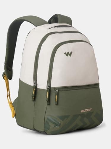 Wildcraft Outlander 35 Laptop Backpack With RainCover for Man & Women,35L Ideal bags for men Office use/School/College Boys and Girls, 2 Compartment Bag, Olive_Grey 2