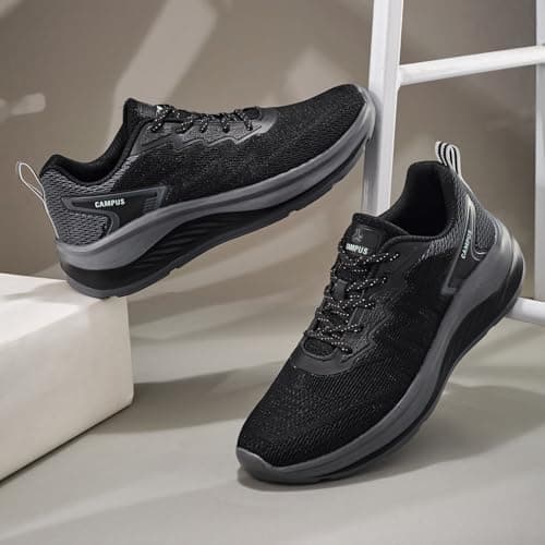 Campus Men's Black/D Grey Running Shoes - 8UK/India 1 Pair 2