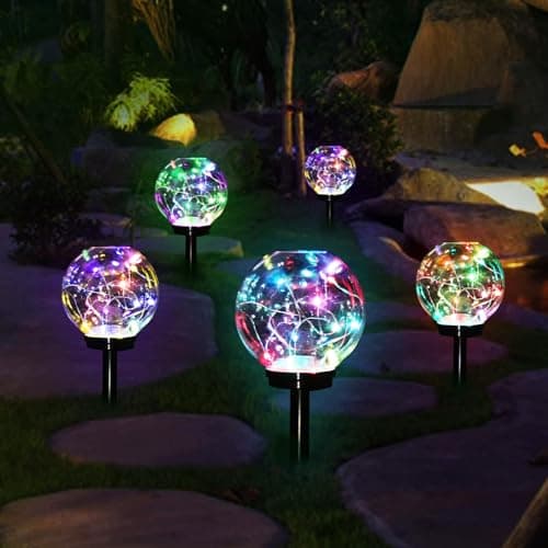 GIGAWATTS GW-906 Solar Globe Garden Light 20 LED IP65 Waterproof BIS Approved Outdoor Bubble Ball Lamp with 2V Panel & 600mAh Ni-MH Battery for Home Garden Backyards Pathways (Pack of 1, Multicolour) 3