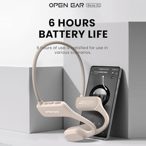 XIMAND Bone Conduction Headphones, Bluetooth 5.3 Open Ear Wireless Earbuds with Mic, IPX5 Waterproof Open Earphones for Running Cycling Workout, 6H Playtime - Black 5