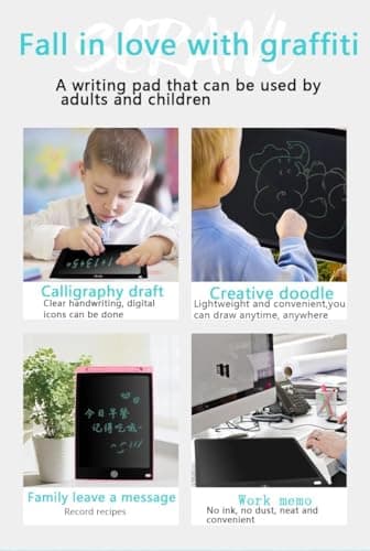 NOTYEX LCD Colourful Drawing Writing Tablet for Kids Writing pad for Study, Slate Board, 8.5 inch /12 inch E-Note Pad, Handwriting Birthday Gifts for Boys, Girls & Kids (Pack 4 (12 Inch)) 5
