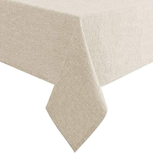 Khooti Jute Table Cover for 4 to 6 Seater | 50 x 75 Inches / 127 x 191 cm | Light Linen | Heat Resistant | Machine Washable | Table Cloth for Dining Table, Kitchen Table, Wedding, Birthday Party 2