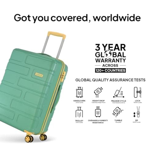 American Tourister Bricklane+ | Medium Size Check-in Trolley Bag (69 cm) | 360° 8 Wheel Travel Luggage | Hard Case Polycarbonate (PC) Suitcase |Mounted Combination Lock | Emerald Green 6