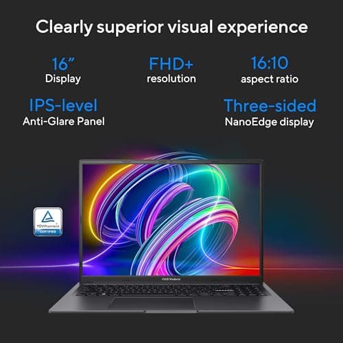 ASUS Vivobook 16X (2025),Smartchoice, Intel Core i7-13620H,Creator/Gaming Laptop(RTX 3050-4GB/16GB RAM/512GB SSD/FHD+/16"/144Hz/M365 Basic (1Year)*/Office 2024/Indie Black/1.8 Kg) K3605VC-RP517WS 4