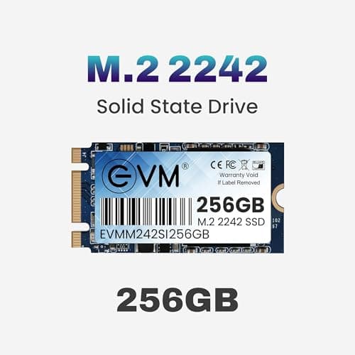 EVM 256GB M.2 SATA III SSD 2242 | Internal Solid State Drive | 520MB/s Read | 400MB/s Write | High Speed Storage | Shock Resistant | Laptop & Desktop Compatible | 5 Year Warranty (EVMM242/256GB) 2