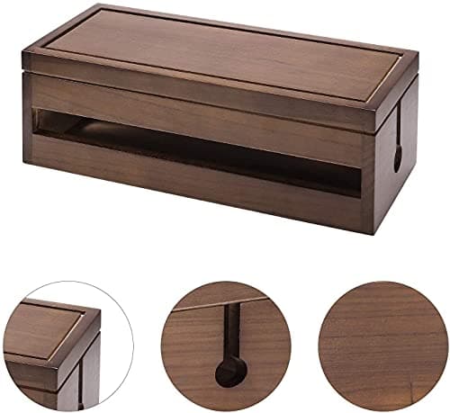 White Whale you think, we bring Cable Management Box Wooden Cord Organizer Box for Extension Cord Power Stripe Surge Protector Wire Management Concealer Organizer Cover Hider for Desktop Home 4