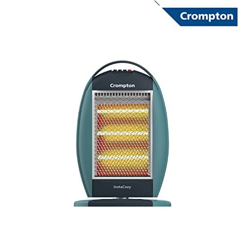 Crompton Insta Cozy 1200 Watt Halogen Room Heater with 3 Heat Settings(Grey Blue) 2
