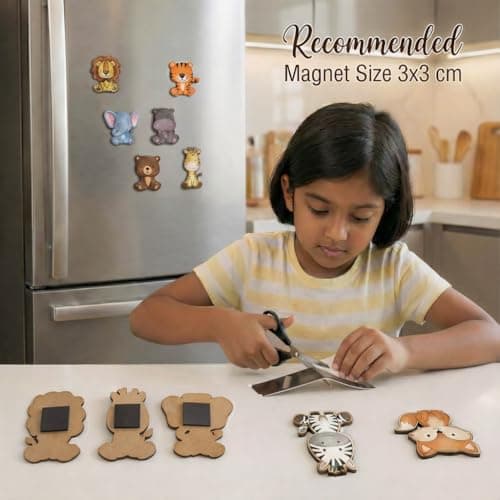ImagiVibe DIY Paint Your Own 8 Cute Animal Cutouts Fridge Magnets Kit for Kids | Craft Activity Kit Creative Fridge Magnet Painting Art | Encourages Imagination, Creativity & Screen-Free Fun | Made in 5