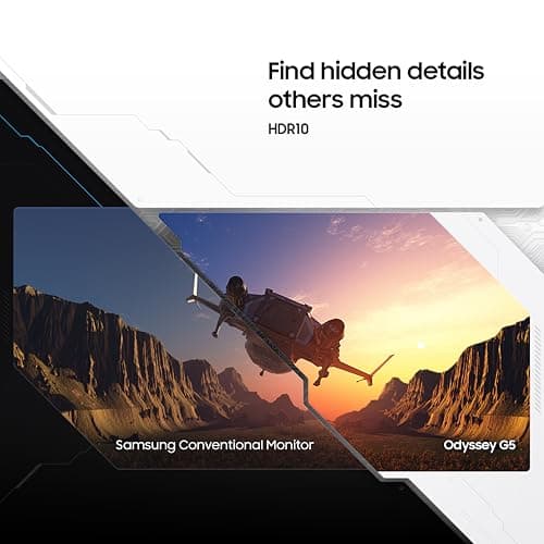 Samsung 27" (68.5cm) Odyssey G5 2K Curved Gaming Monitor|QHD 2560 X 1440|1000R Curved|165Hz|1ms(MPRT)|300nits|Ports-HDMI,DP,Headphone|DP Cable|HDR10|FreeSync|LS27CG550EWXXL|Black 3