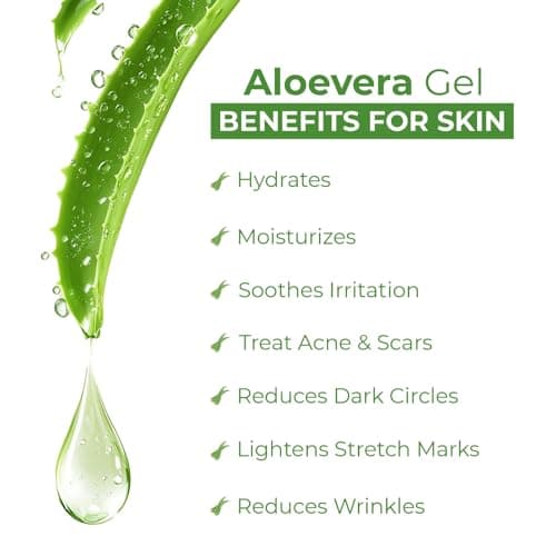 Noor Care INDIA Pure Aloe Vera Gel for Skin and Hair, 1000ml | Hydrates, Moisturizes & Soothes Irritated Skin| Pure & Natural Aloe Vera Gel for Face, Acne, Scars, Dark Circles & Sunburn 3