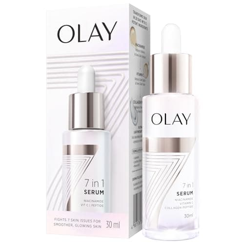 Olay 7in1 Ultra-light Face Serum | Niacinamide, Vitamin C, Collagen Peptides | Fights 7 Issues for Smooth & Glowing Skin | Normal to Oily Skin | Dermatologically Tested | Non Comedogenic | 30ml