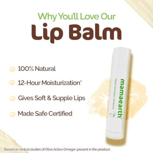 Mamaearth Nourishing 100% Natural Lip Balm with Vitamin E and Shea Butter - 4 g | 12-Hour Moisturization | Makes Lips Soft & Supple 4