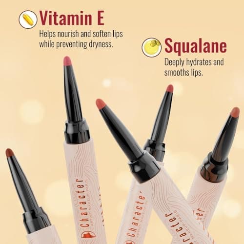 Character Two in One Lipstick & Lipliner | Intense Pigment, Plush Matte Finish, Long-Lasting & Smudge-Proof | Enriched with Vitamin E & Squalane for Nourished, Hydrated Lips (CTO203, 1.6g) 5
