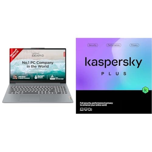 Lenovo IdeaPad Slim 3, AMD Ryzen 5 5625U, 16GB RAM, 512GB SSD, FHD 15.6"(39.6cm), Windows 11, Office Home 2024, Grey + Kaspersky Plus 1 Device 1 Year (Physical Pack)