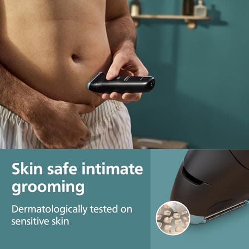 Philips Body Trimmer for Men Private Parts, Removes Back Hair, Skin Safe Grooming, Clinically Tested for Sensitive Skin, 100 Min Runtime, Showerproof, 2+3yrs* Warranty, BG5475/15 5
