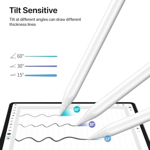 eller santé® Universal Stylus Pen for Touch Screen Devices Compatible with Android, iOS, Tablets & Smartphones Pencil Power Display Tilt Sensitivity Magnetic Adsorption- White 4