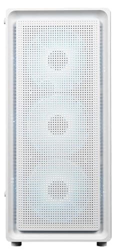 Circle Gladius M1 Mid- Tower Computer Case | Gaming Cabinet - White| Support M-ATX, ITX | Pre- Installed 3 x 120mm Front and 1 x 120mm Rear RGB Mirror Fans 2