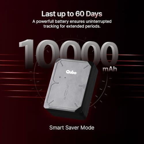 Qubo Wireless GPS Tracker from Hero Group | Free 4G SIM & 12 Months Recharge + 1 Year Cloud Subscription | Voice Monitoring | 10000 mAh Battery | Ride Start & Geo Fence Alerts | For Car, Bike, & Truck 4