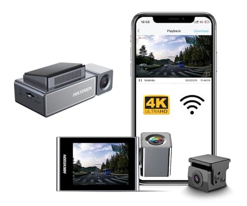 HIKVISION C8Pro 4K Dual Channel Dash Camera for car | ADAS Alerts | 2.45" IPS Display | G-Sensor | Night Vision | Built in Wi-Fi | Voice Control | Supports Up to 256GB.