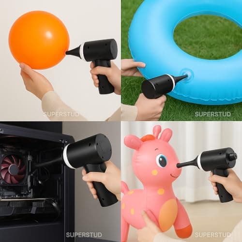 SUPERSTUD Car Vacuum Cleaner 3 in 1 with 3 Attachments & Blower | Cordless Handheld Vacuum Cleaner for Wet & Dry Cleaning for Home/Office/Car/Keyboard/Travel/Sofa/Office (Black, S) 4