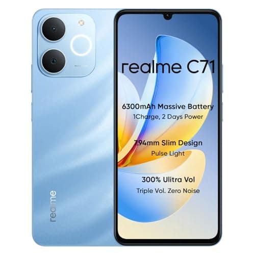 realme C71 4G Smartphone 4GB+64GB,6.745 inch Screen, 90Hz Eye Comfort Display, 6300mAh Battery, 37MP Cameras, Unisoc T7250 Chip, IP54, Sea Blue