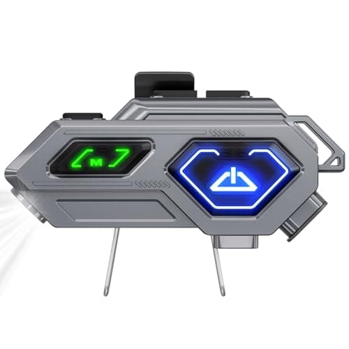 EDYELL C8 Pro Motorcycle Bluetooth Headset,LED Emergency Lights,HiFi Stereo Calls,Wireless 50MM Earphone Helmet Bluetooth,IPX6 Waterproof,Compatible with All Helmets