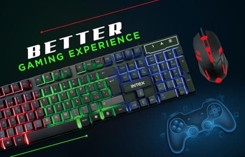 Intex IT-KB334 Wired Gaming Keyboard and Mouse Combo with RGB Backlit Keys, Optical Wired Mouse, Spill Resistant Design, USB Plug & Play, Ergonomic Setup for PC, Laptop, Windows, Linux Compatible 5