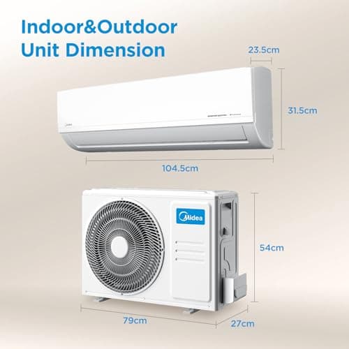 Midea 2Ton 3S,New Star rated, Wi-Fi AI Inverter Split AC(Copper,Convertible Gear 6-in-1 with Smart Wi-Fi,Turbo Mode, Auto Clean & HD+PM 2.5 Filter,Santis Max DLX Wi-Fi - MAI24SD3R36W0, White) 5