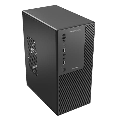 Zebronics Force, Computer Chassis, Micro ATX/Mini ITX, USB x 2, Front Audio, Perforated Side Panel, Top-Mounted PSU