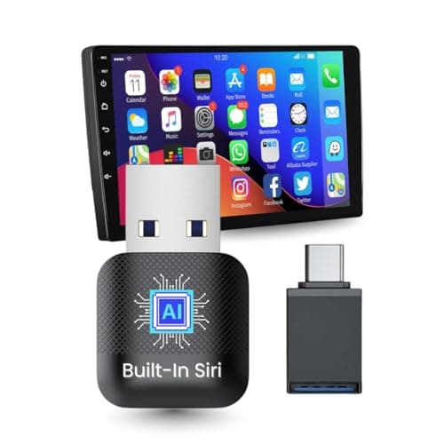 Spiffy 2-in-1 USB Wireless CarPlay Adapter, Advance Siri Support Plug and Play Bluetooth Wireless Car Receiver for OEM Systems Converts Wired Android Auto/CarPlay to Wireless