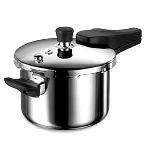 Tramontina Aero Arc 5L Tri-Ply Stainless Steel Pressure Cooker | Large | Food-Grade SS304 | 3-Layer Safety System | Gas & Induction Compatible | Ergonomic Easy-Close | Inner Markings.