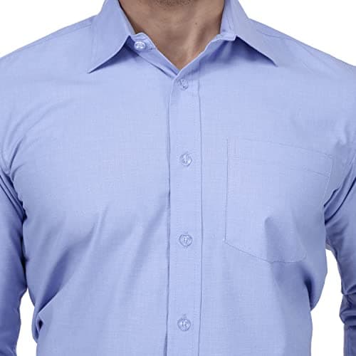 UNIFORM CRAFT ® - Mens formal Front Office Shirt, Ideal of male Nurses, Doctors, Hospital Staff, Housekeeping Staff (Light Blue, S-38 SIZE) 4