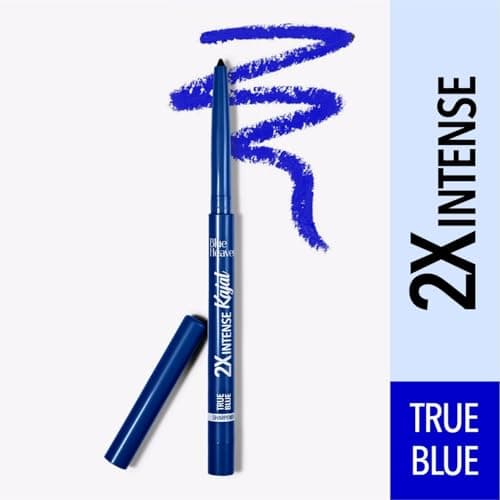 Blue Heaven 2x Intense Kajal Pencil - True Blue, Matte Finish, Waterproof and Smudge Proof Kajal, 0.30gm 2